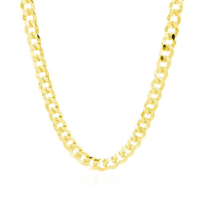 5.7mm 14k Yellow Gold Solid Curb Chain Bids.com