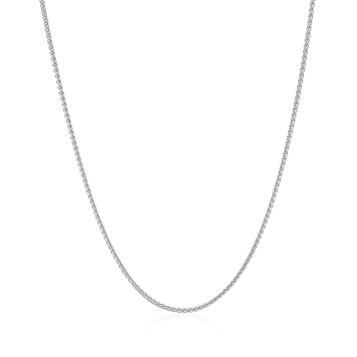 14k White Gold Round Wheat Chain 1.0mm Bids.com