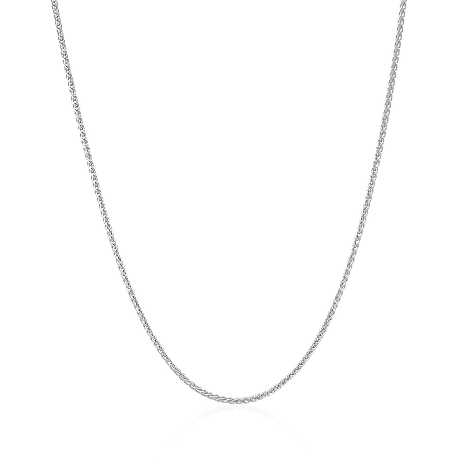 14k White Gold Round Wheat Chain 1.0mm Bids.com