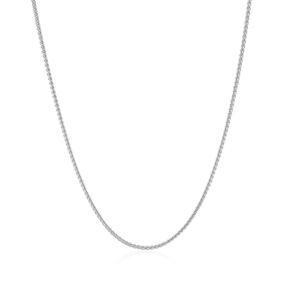 14k White Gold Round Wheat Chain 1.0mm Bids.com
