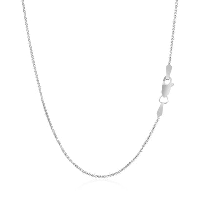 14k White Gold Round Wheat Chain 1.0mm Bids.com
