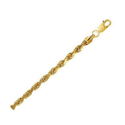 10k Yellow Gold Lite Rope Bracelet (5.00 mm) Bids.com