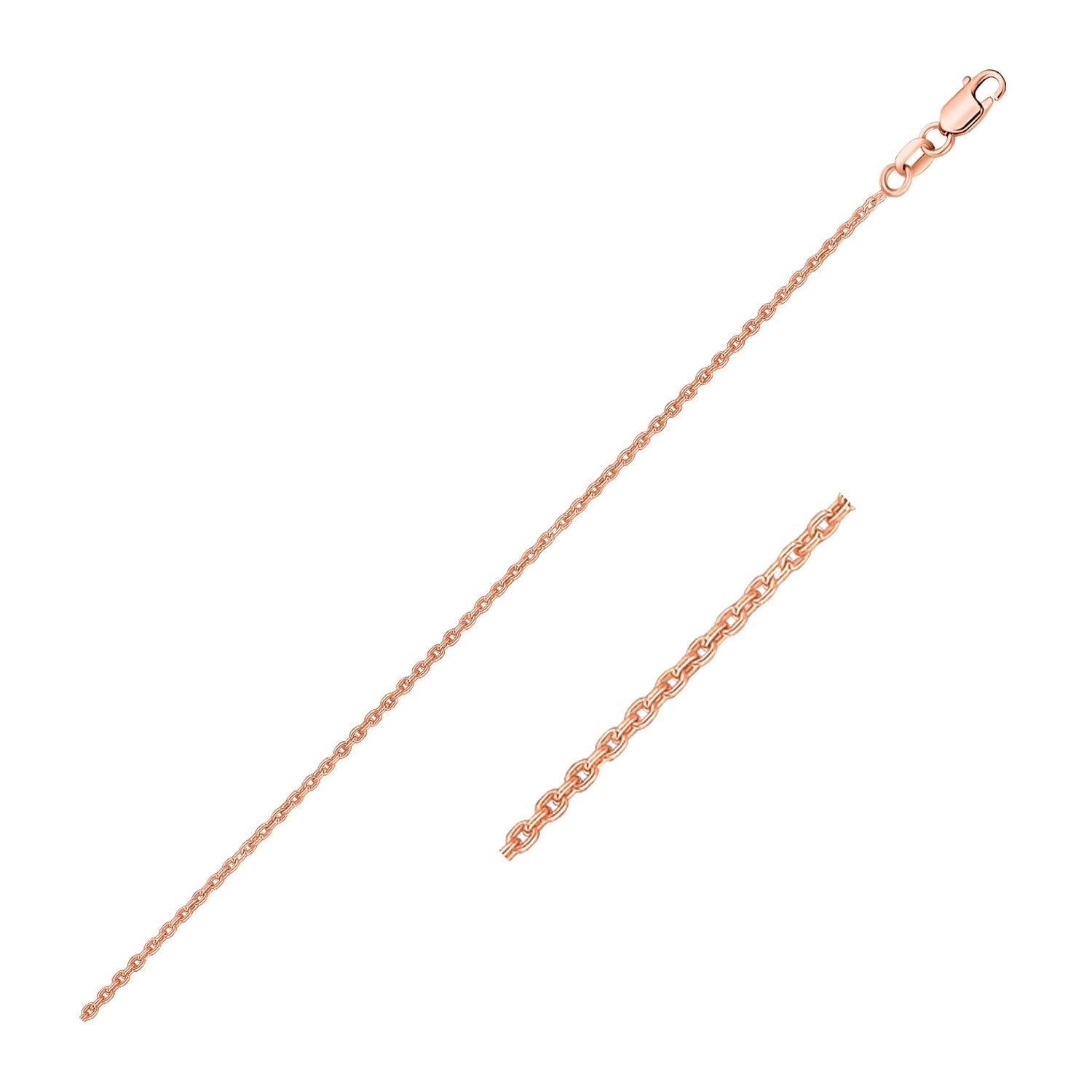 14k Rose Gold Oval Cable Link Chain 0.97mm Bids.com