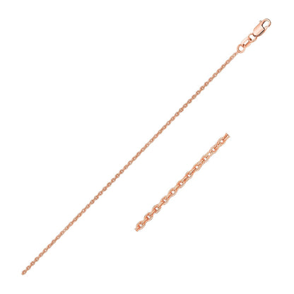 14k Rose Gold Oval Cable Link Chain 0.97mm Bids.com