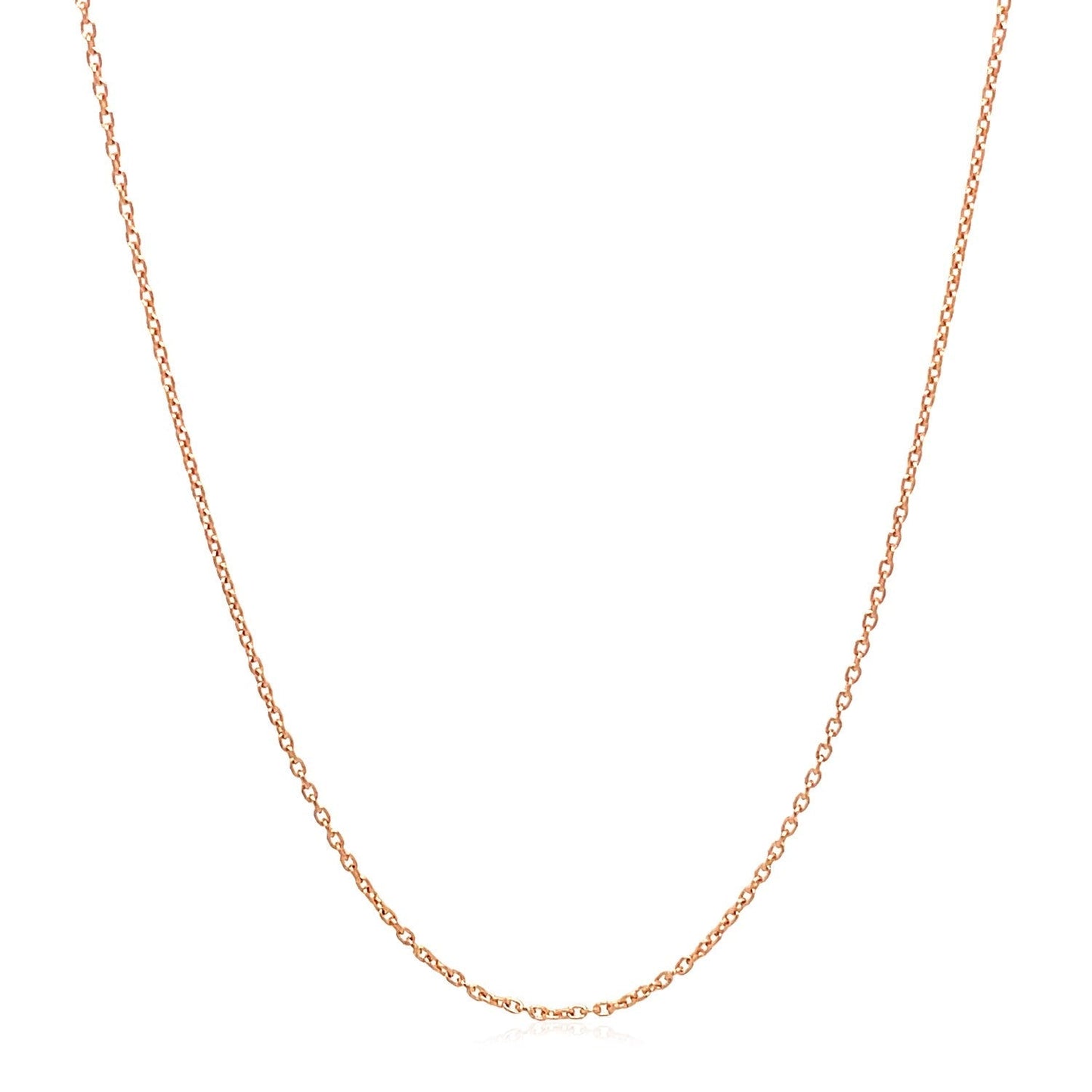 14k Rose Gold Oval Cable Link Chain 0.97mm Bids.com