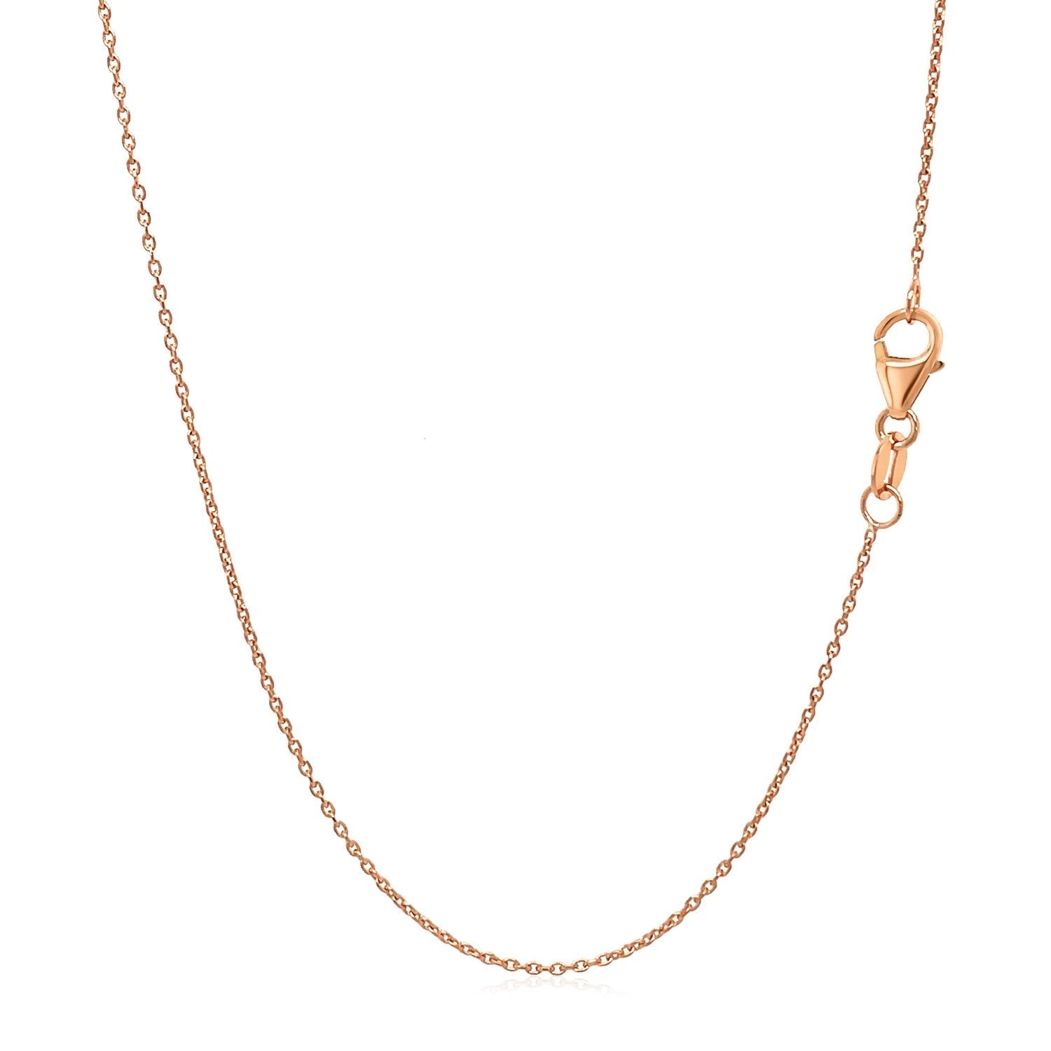 14k Rose Gold Oval Cable Link Chain 0.97mm Bids.com