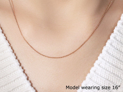 14k Rose Gold Oval Cable Link Chain 0.97mm Bids.com