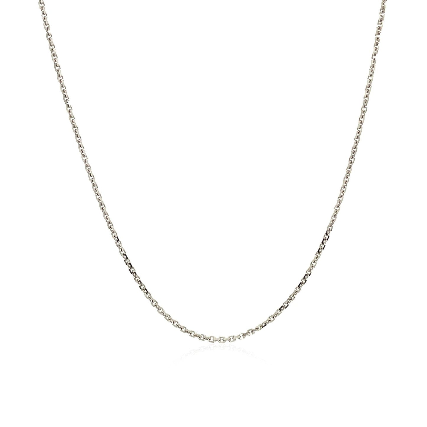 10k White Gold Adjustable Cable Chain 0.9mm Bids.com