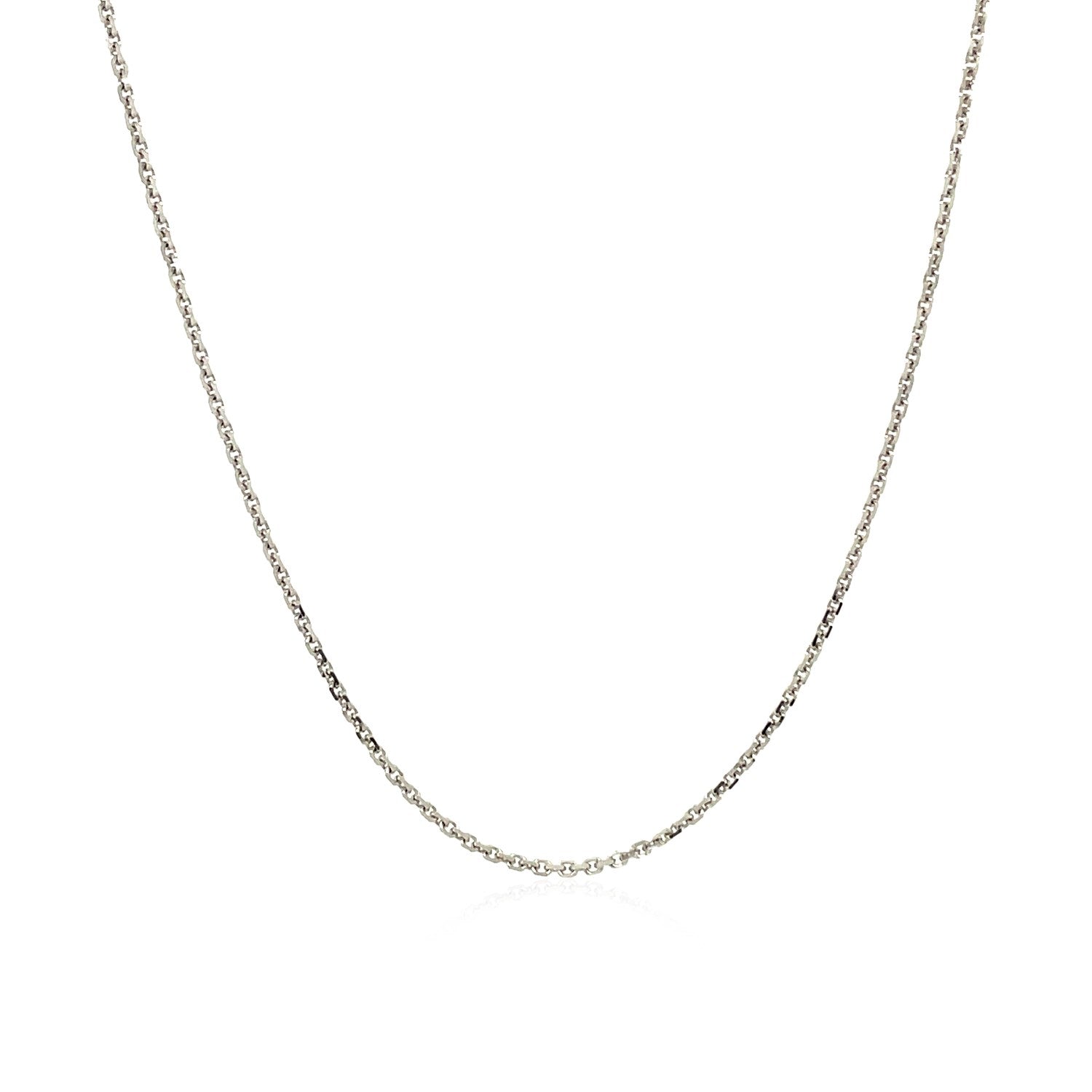 10k White Gold Adjustable Cable Chain 0.9mm Bids.com