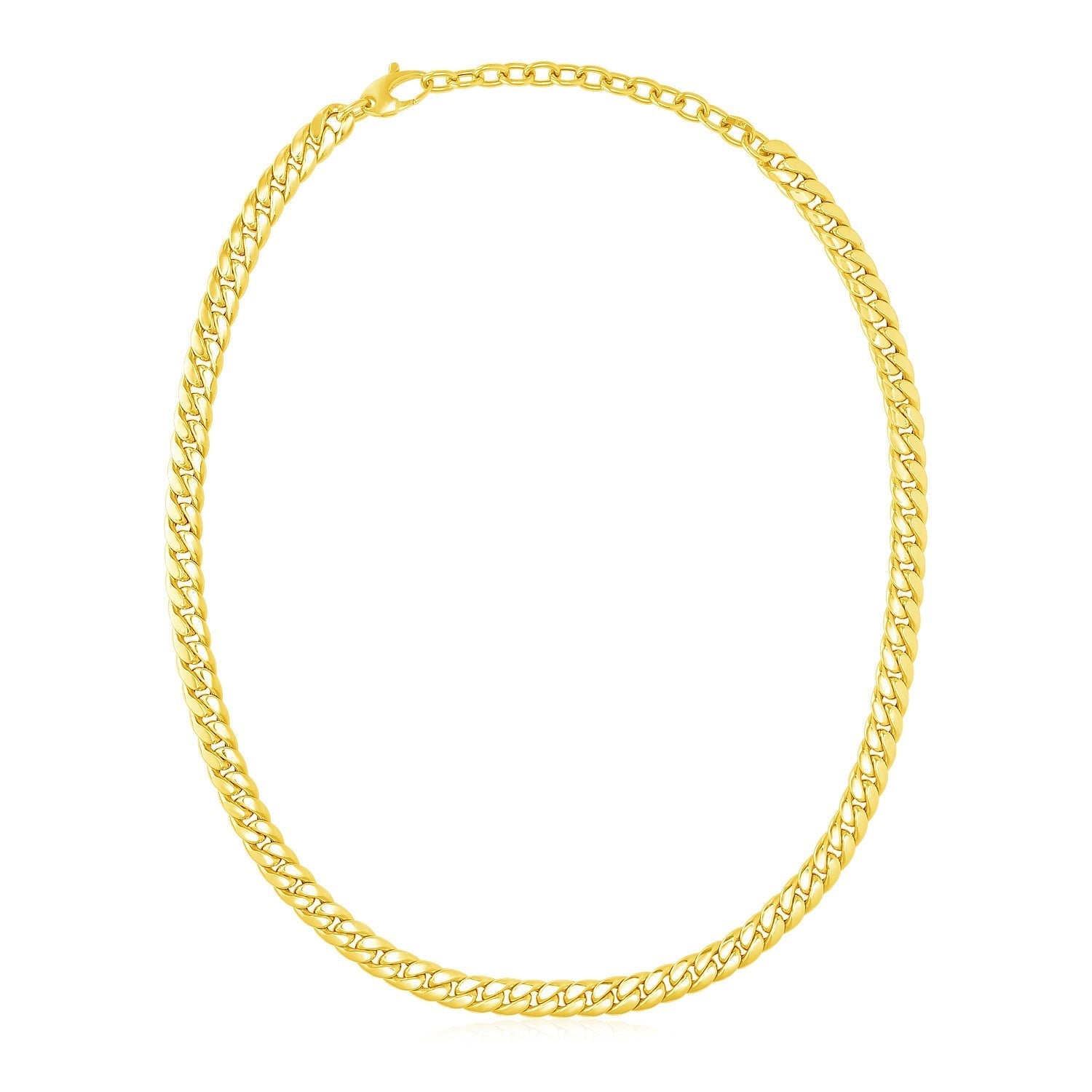 14k Yellow Gold Cuban Chain Choker Necklace Bids.com