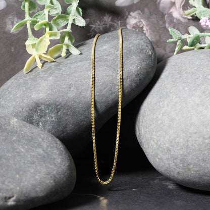 14k Yellow Gold Classic Box Chain 1.1mm Bids.com