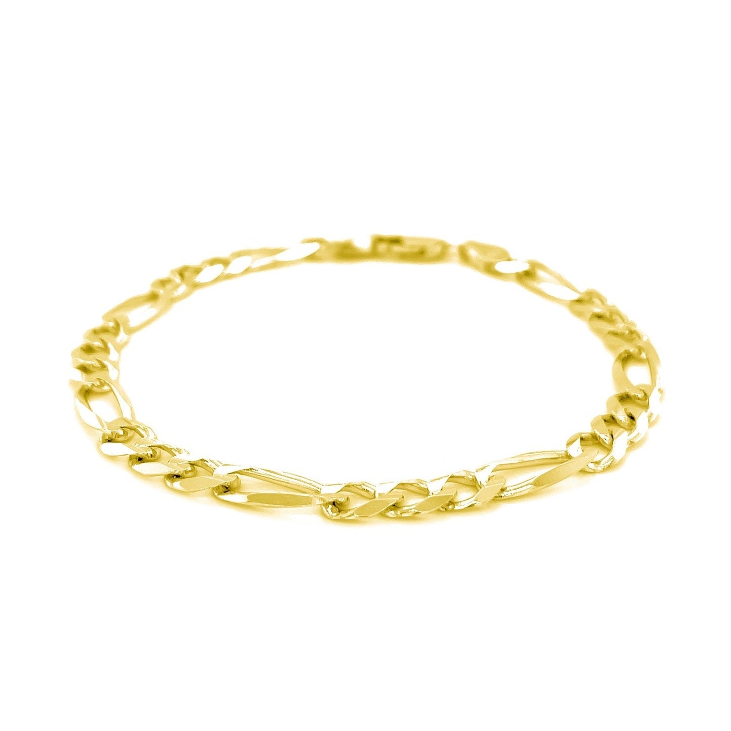 6.0mm 14k Yellow Gold Solid Figaro Bracelet Bids.com
