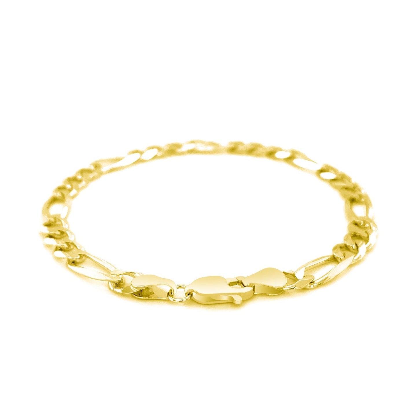 6.0mm 14k Yellow Gold Solid Figaro Bracelet Bids.com
