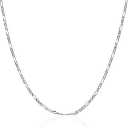 14k White Gold Solid Figaro Chain 1.9mm Bids.com