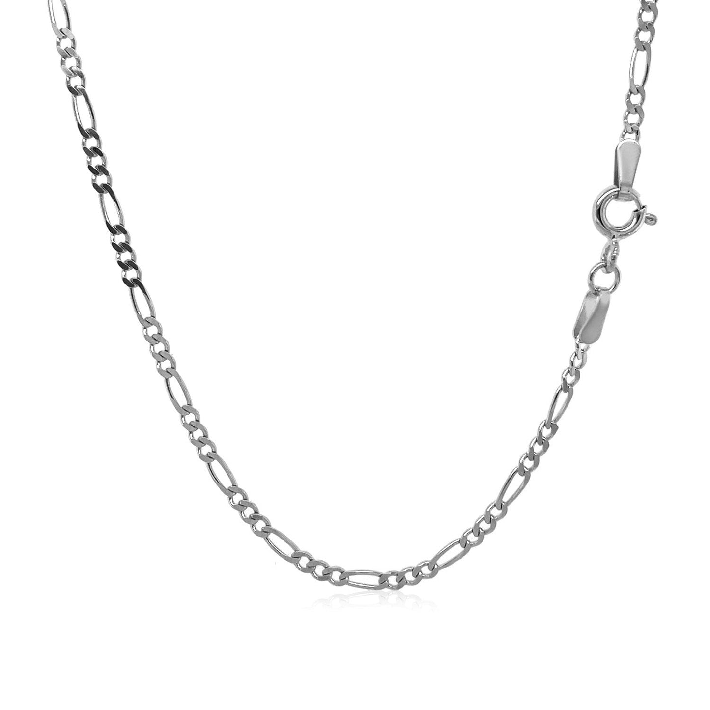14k White Gold Solid Figaro Chain 1.9mm Bids.com