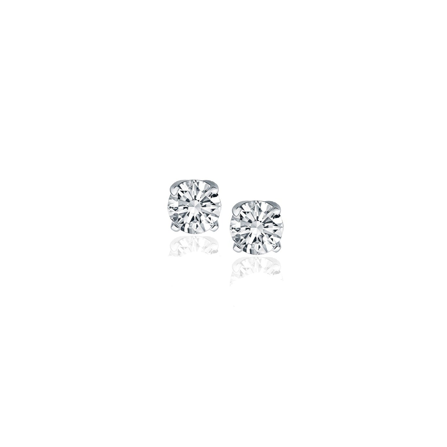 14k White Gold Diamond Four Prong Stud Earrings (1/4 cttw) Bids.com