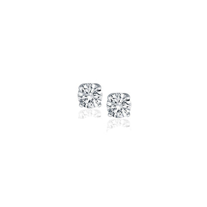 14k White Gold Diamond Four Prong Stud Earrings (1/4 cttw) Bids.com