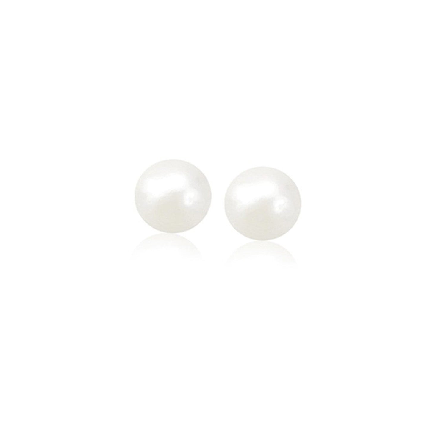 14k Yellow Gold Freshwater Cultured White Pearl Stud Earrings (6.0 mm) Bids.com