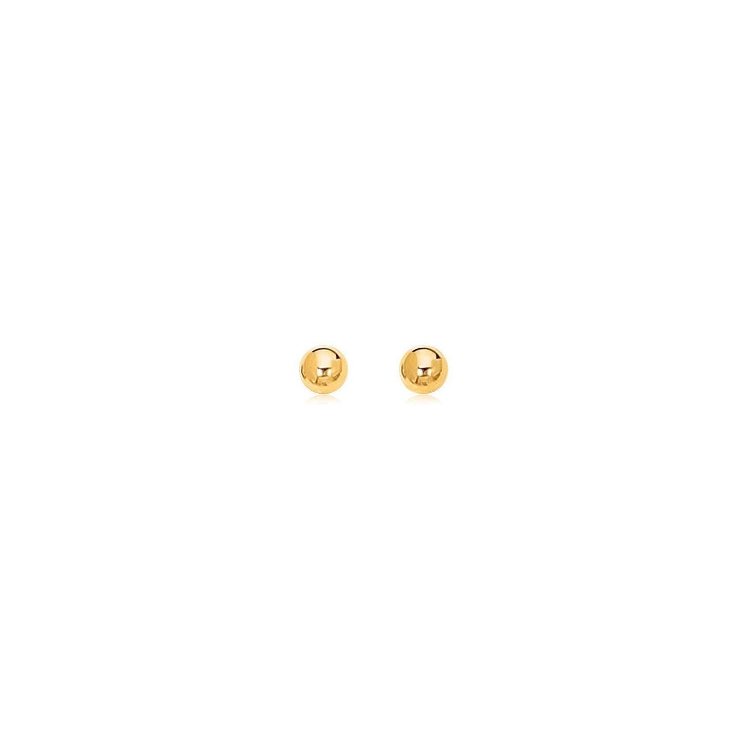 14k Yellow Gold Polished Round Stud Earrings Bids.com