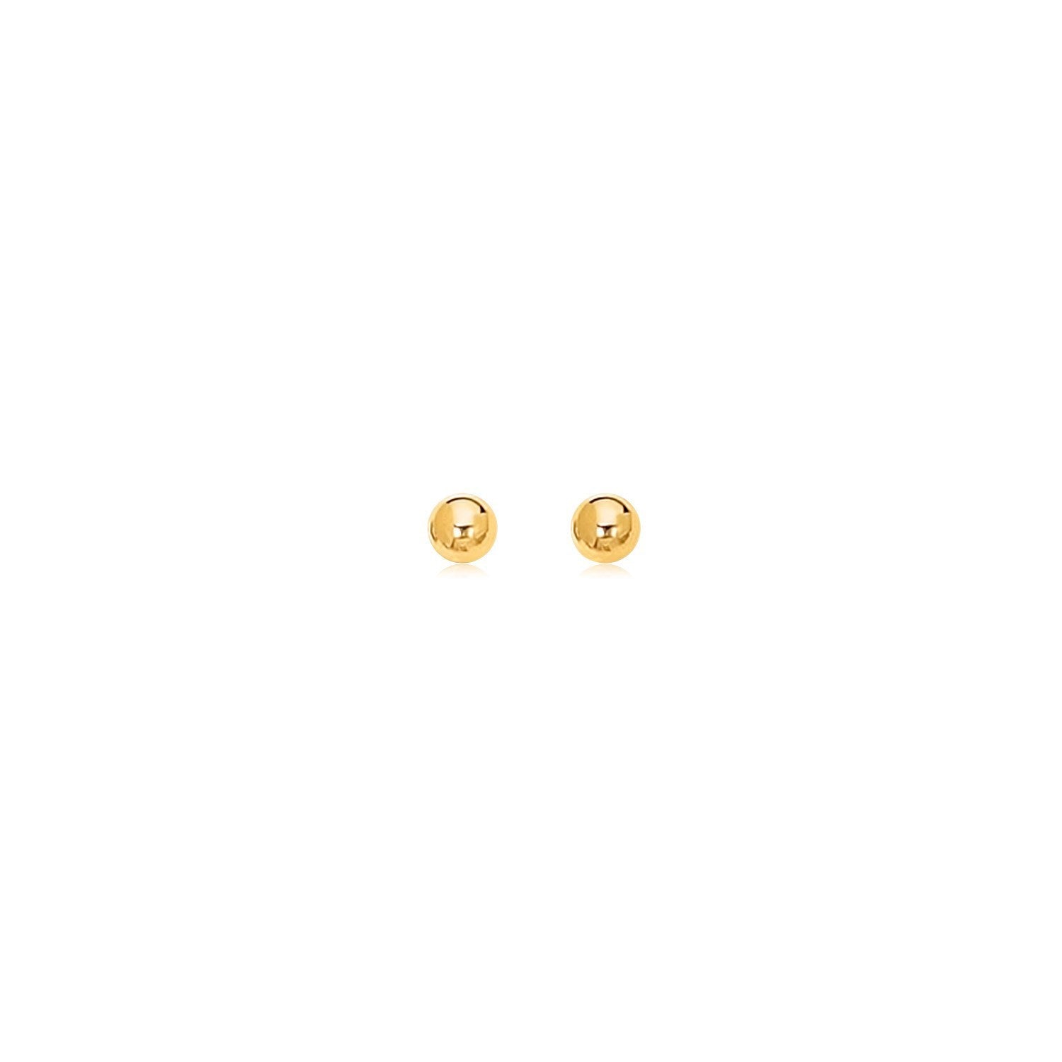 14k Yellow Gold Polished Round Stud Earrings Bids.com