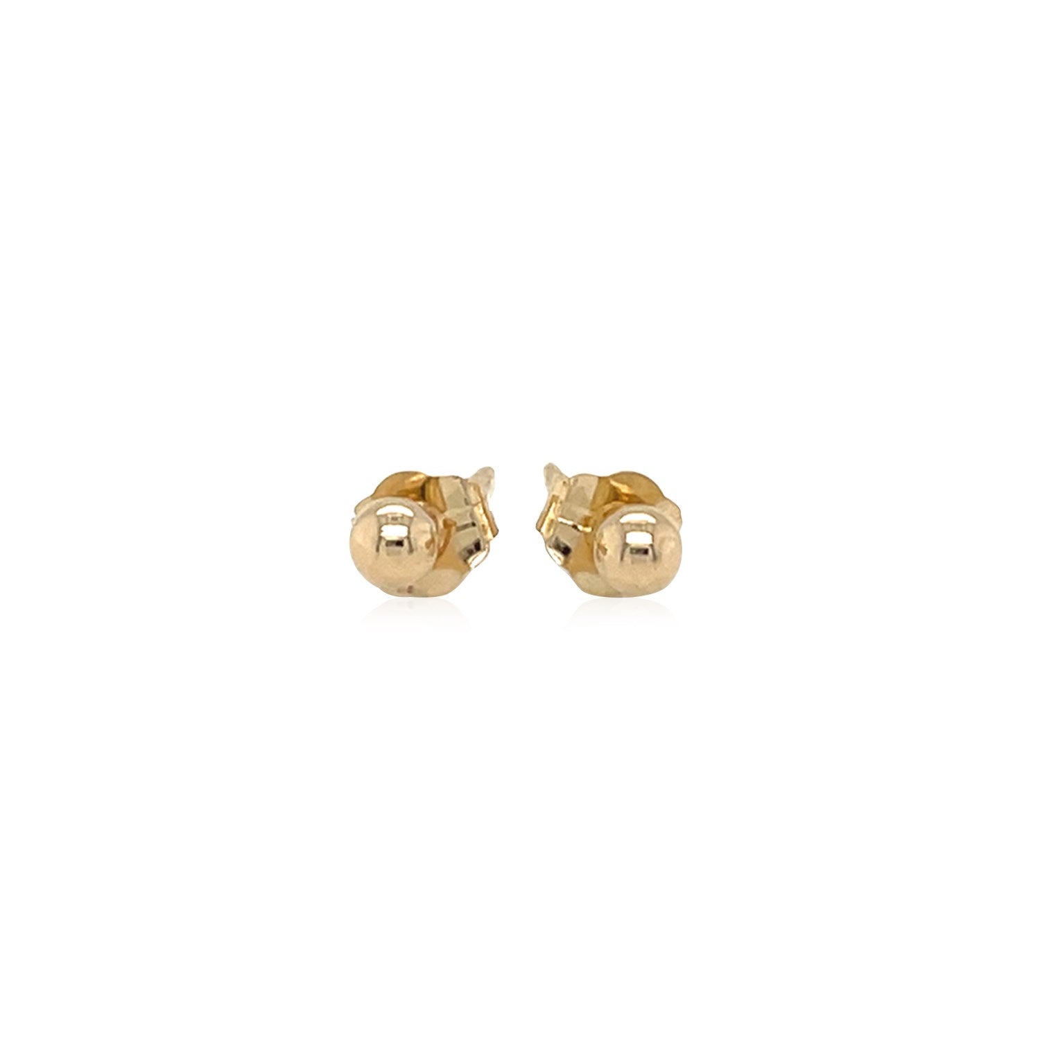14k Yellow Gold Polished Round Stud Earrings Bids.com