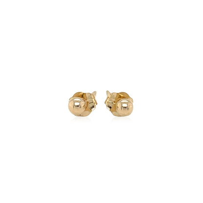 14k Yellow Gold Polished Round Stud Earrings Bids.com
