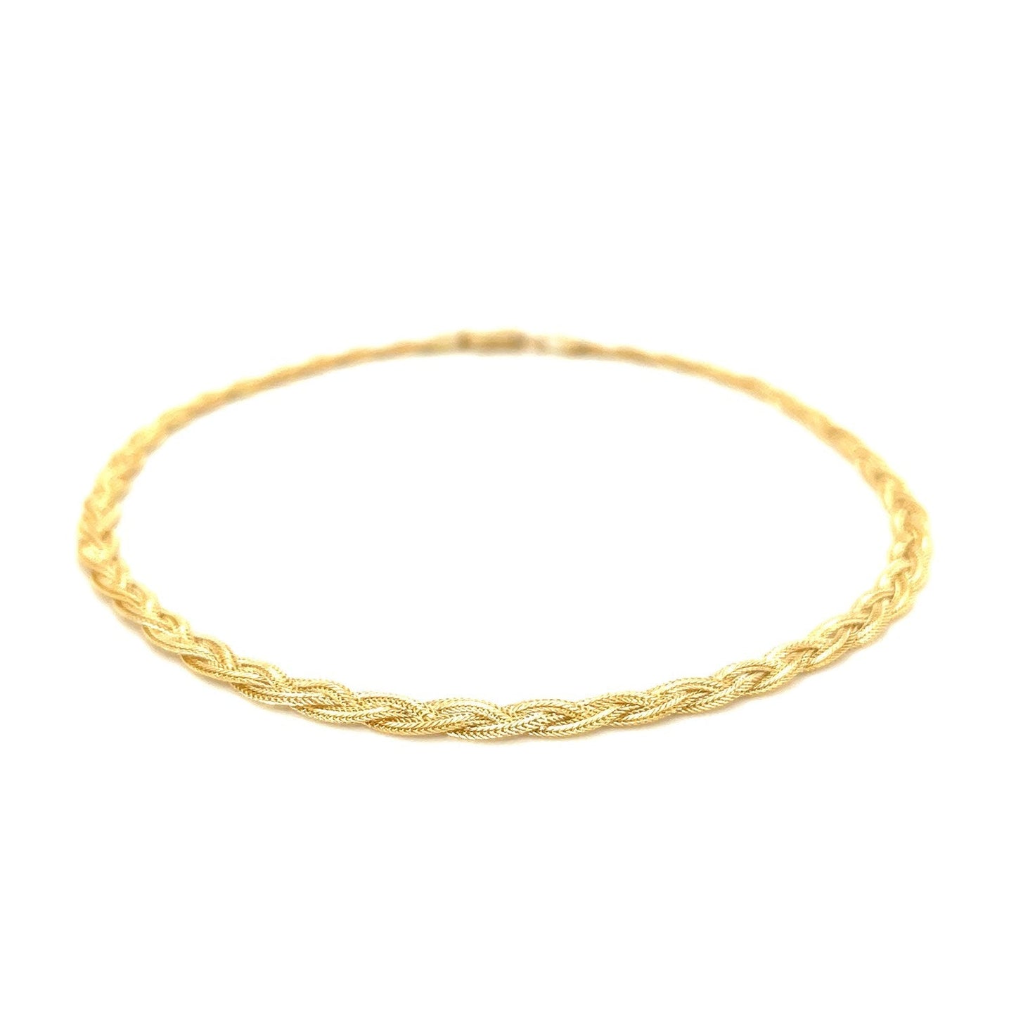 3.5mm 14k Yellow Gold Braided Bracelet Bids.com
