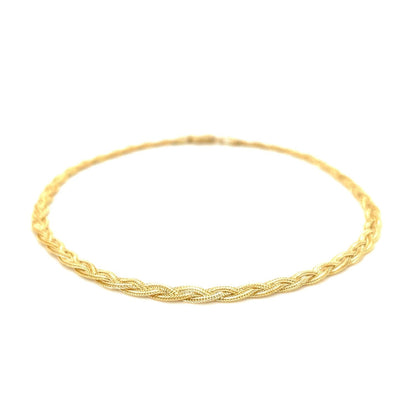 3.5mm 14k Yellow Gold Braided Bracelet Bids.com