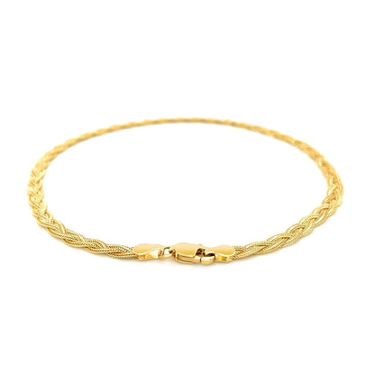 3.5mm 14k Yellow Gold Braided Bracelet Bids.com