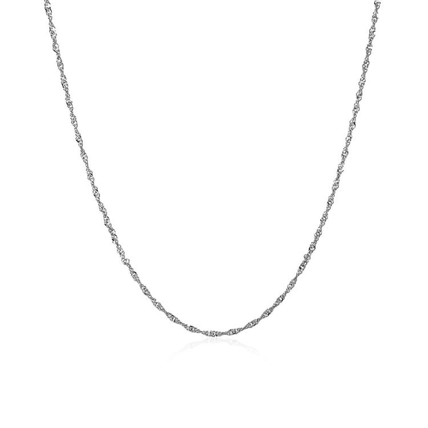 14k White Gold Singapore Chain 1.0mm Bids.com