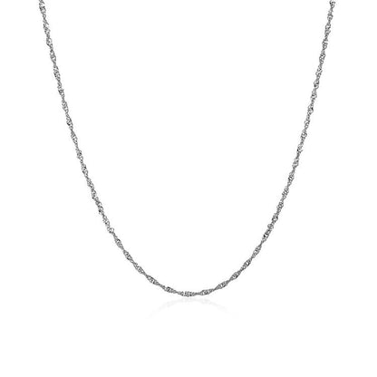 14k White Gold Singapore Chain 1.0mm Bids.com