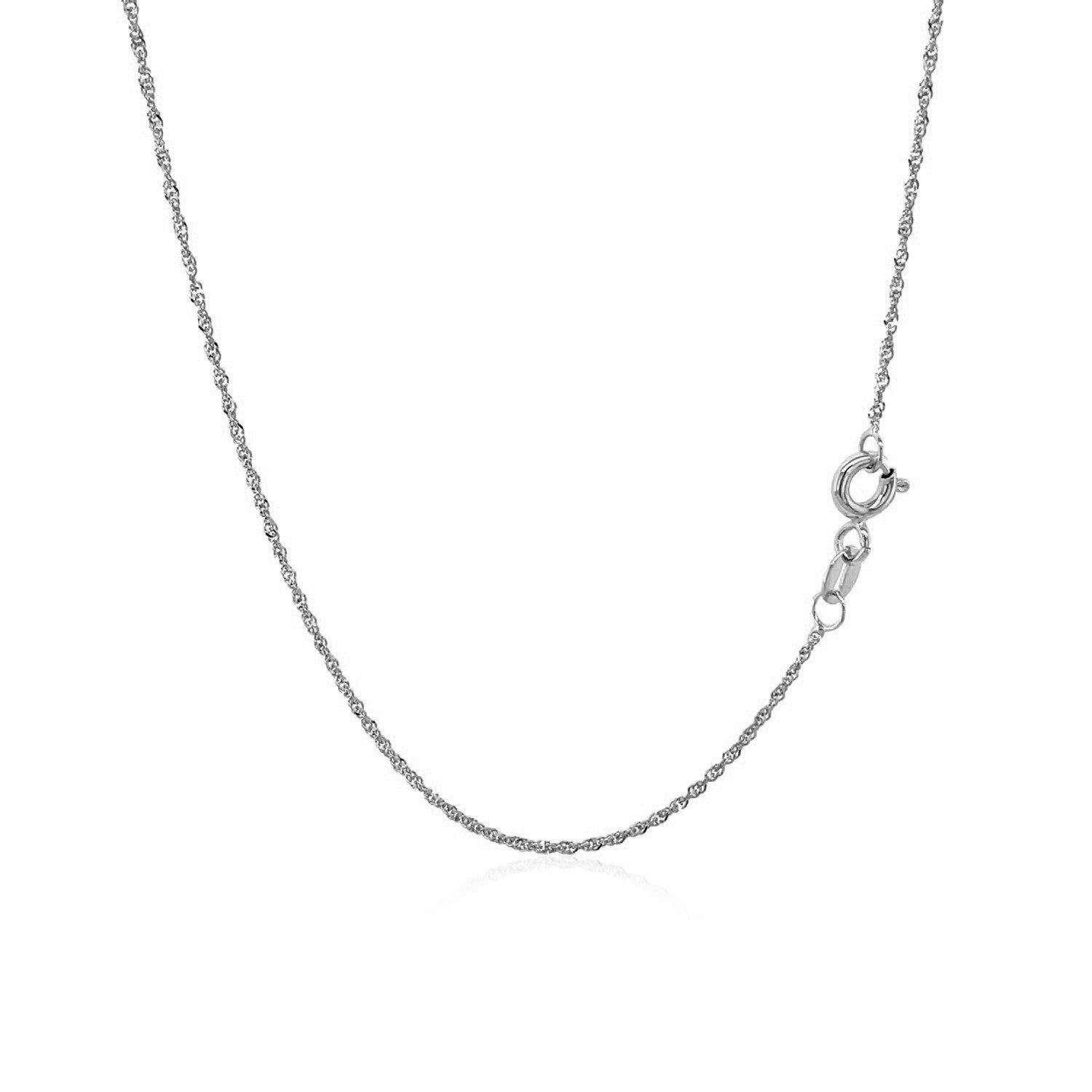 14k White Gold Singapore Chain 1.0mm Bids.com