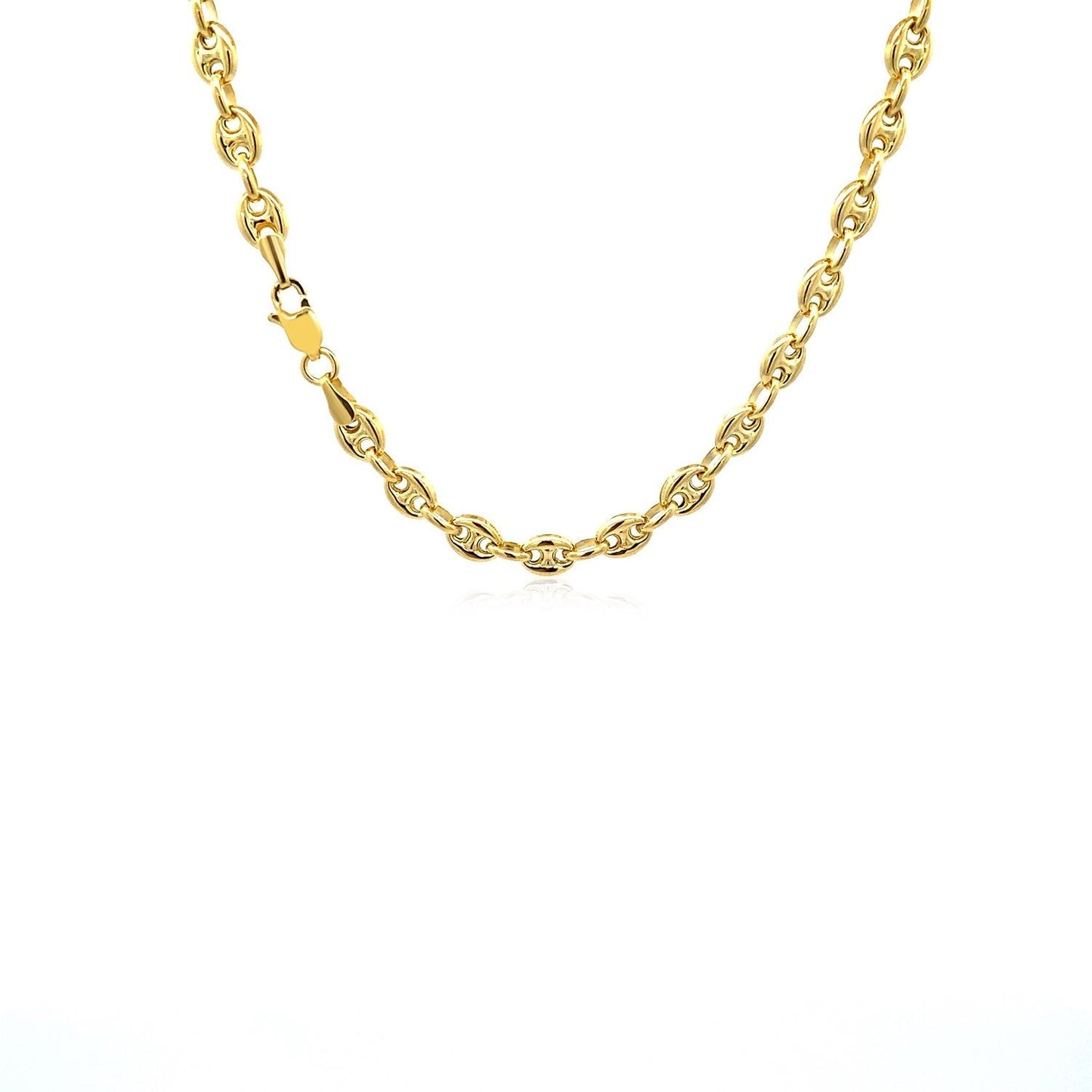 4.7mm 14k Yellow Gold Puffed Mariner Link Chain Bids.com