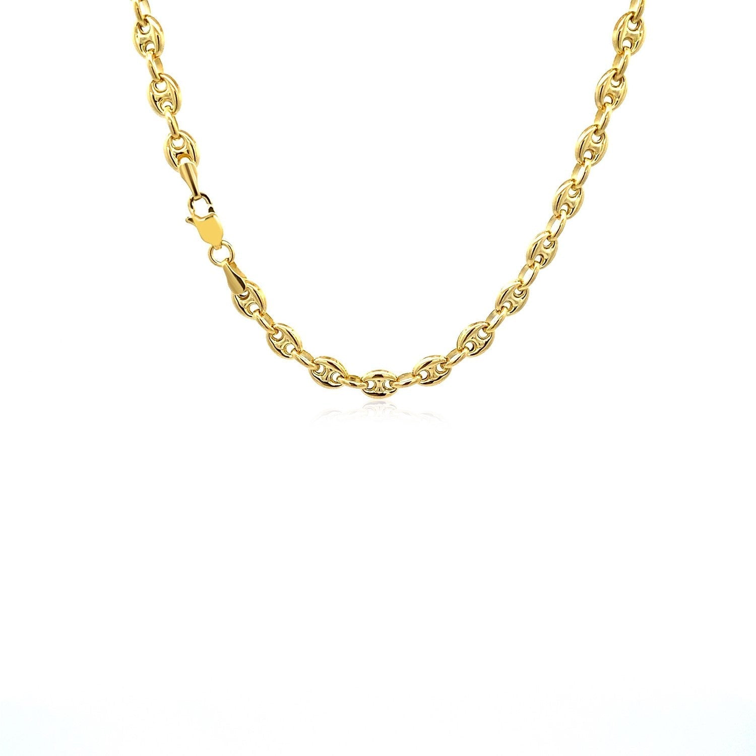 4.7mm 14k Yellow Gold Puffed Mariner Link Chain Bids.com
