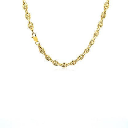 4.7mm 14k Yellow Gold Puffed Mariner Link Chain Bids.com