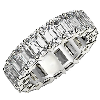 Emerald Cut Lab Grown Diamond Eternity Ring in 14k White Gold (8 cttw FG/VS2) Bids.com