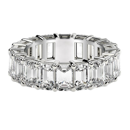 Emerald Cut Lab Grown Diamond Eternity Ring in 14k White Gold (8 cttw FG/VS2) Bids.com