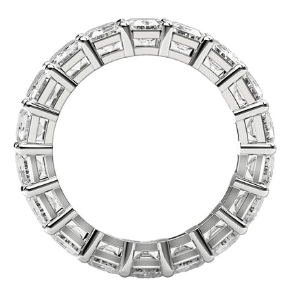 Emerald Cut Lab Grown Diamond Eternity Ring in 14k White Gold (8 cttw FG/VS2) Bids.com