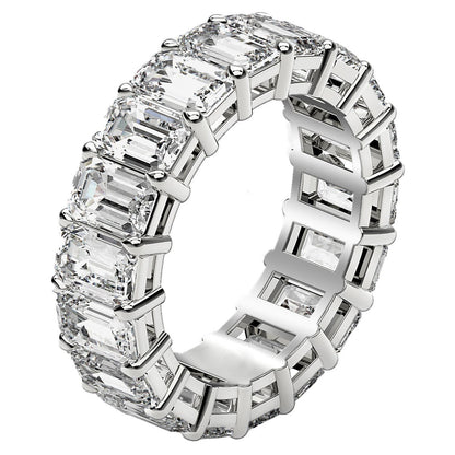 Emerald Cut Lab Grown Diamond Eternity Ring in 14k White Gold (8 cttw FG/VS2) Bids.com