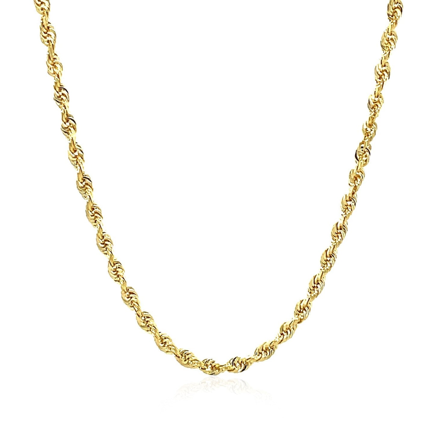 2.75mm 14k Yellow Gold Solid Diamond Cut Rope Chain Bids.com