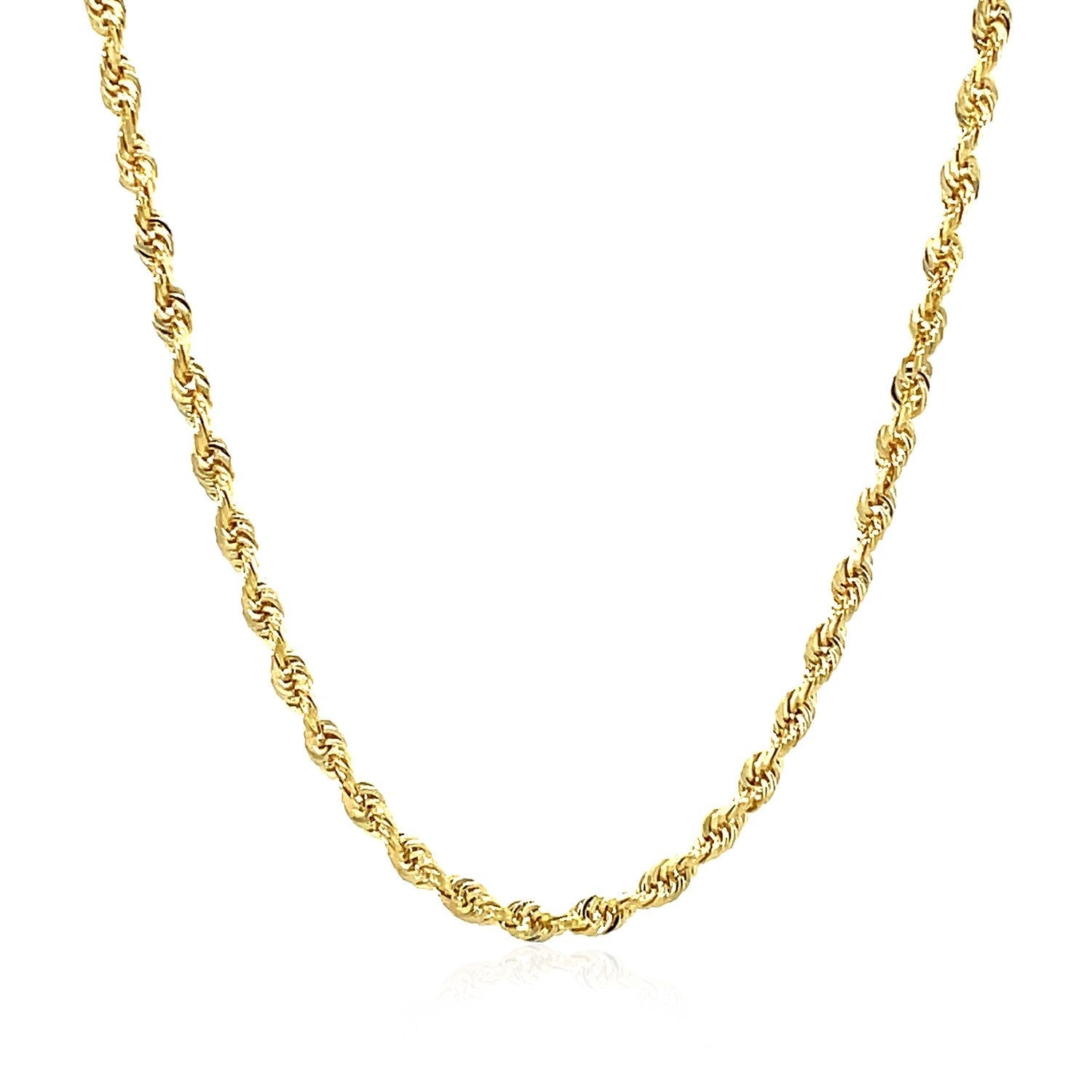 2.75mm 14k Yellow Gold Solid Diamond Cut Rope Chain Bids.com