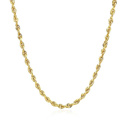2.75mm 14k Yellow Gold Solid Diamond Cut Rope Chain Bids.com