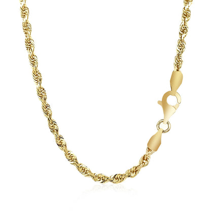 2.75mm 14k Yellow Gold Solid Diamond Cut Rope Chain Bids.com