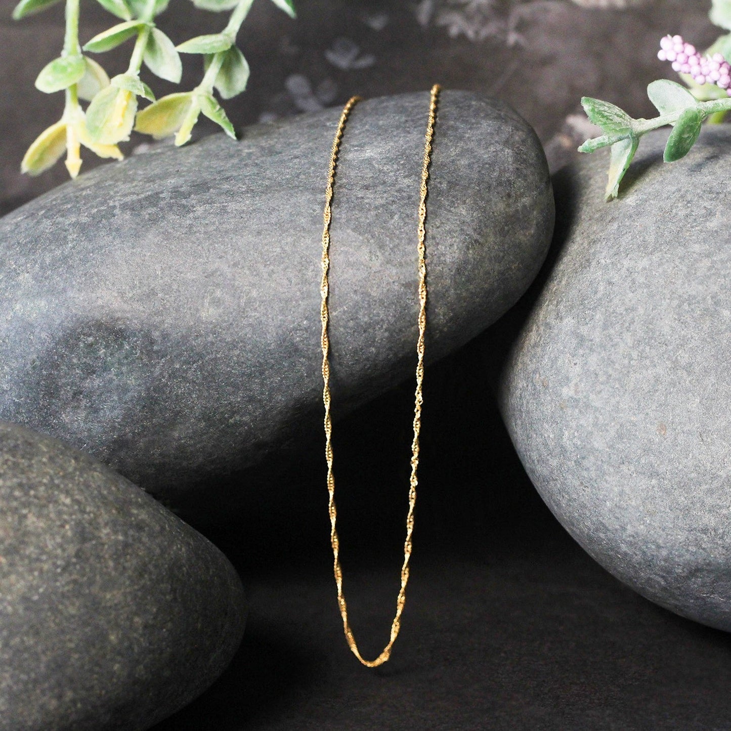 14k Yellow Gold Singapore Chain 0.8mm Bids.com
