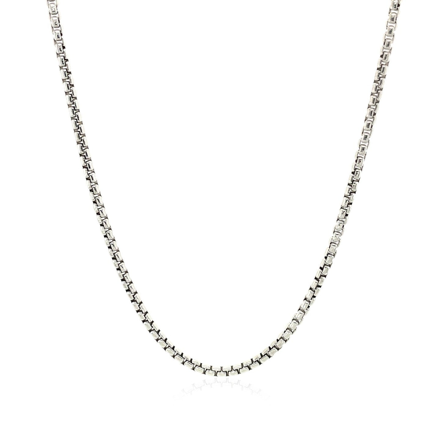14k White Gold Round Box Chain 1.7mm Bids.com