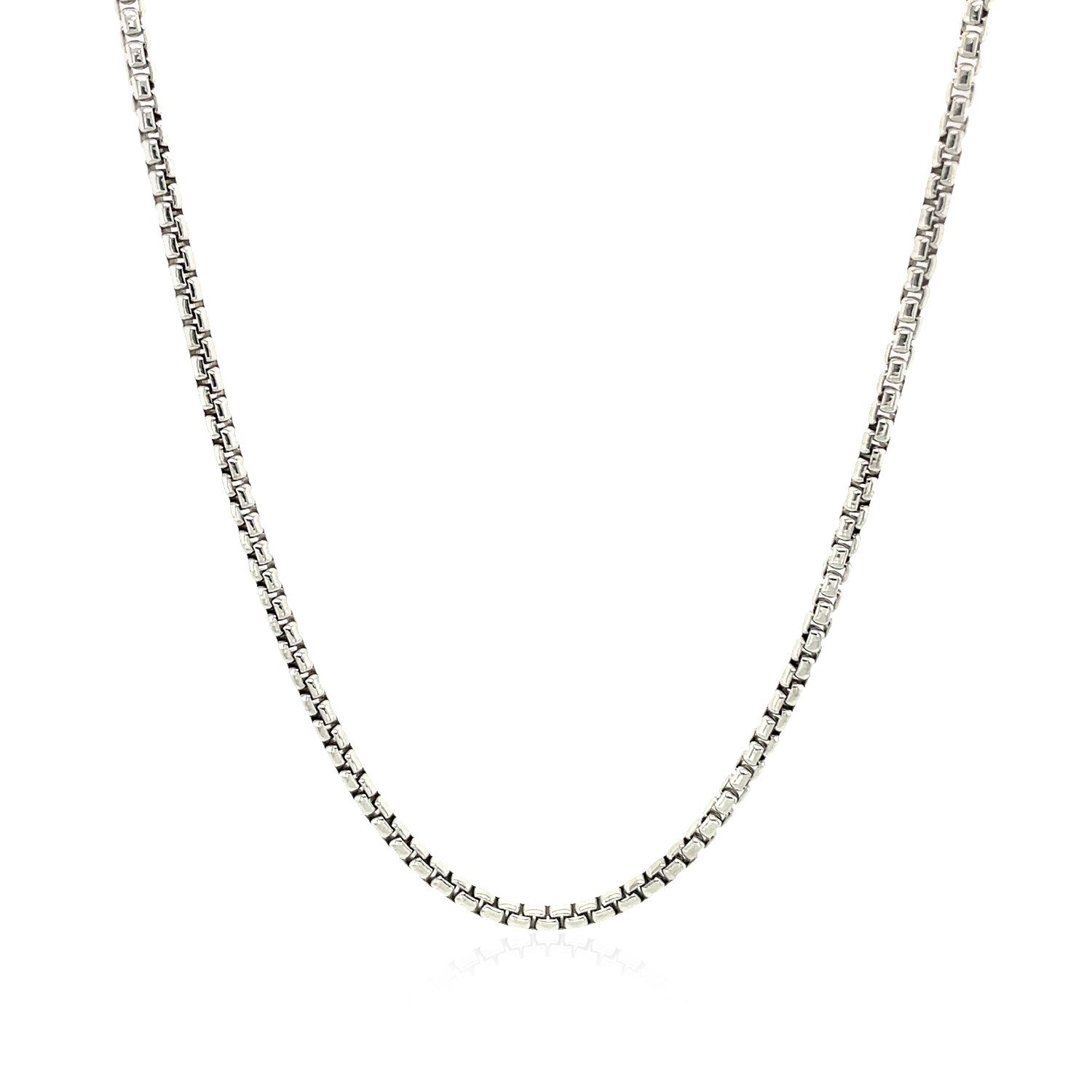 14k White Gold Round Box Chain 1.7mm Bids.com