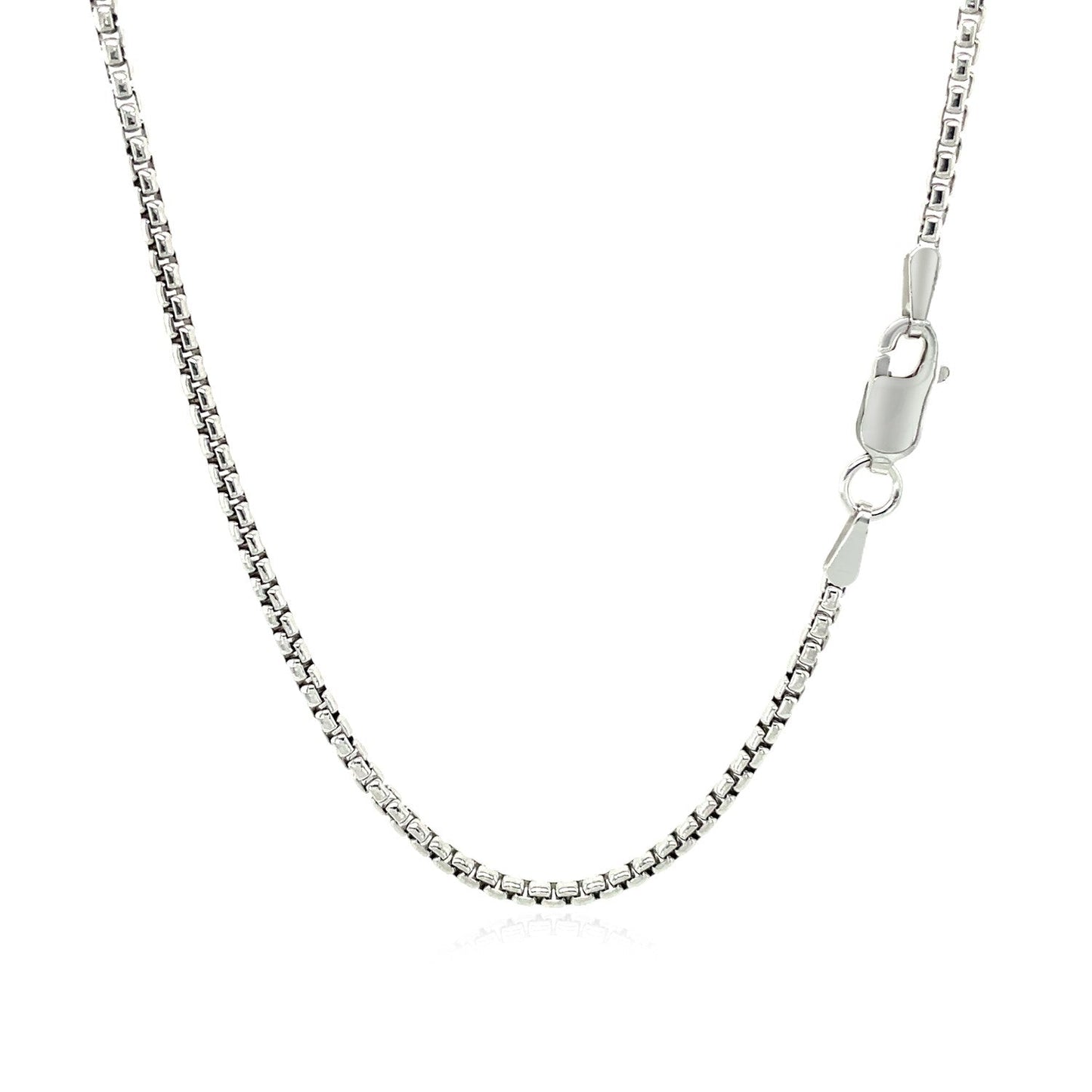 14k White Gold Round Box Chain 1.7mm Bids.com