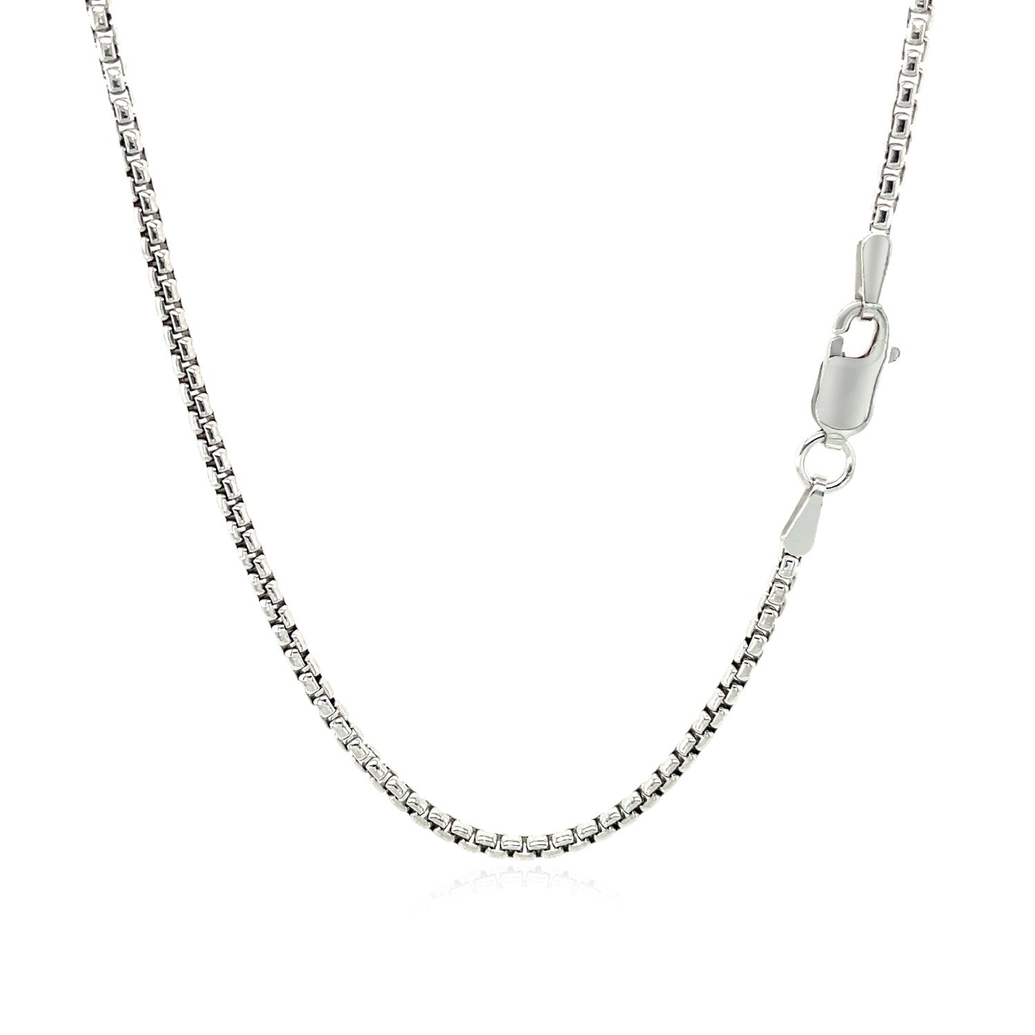 14k White Gold Round Box Chain 1.7mm Bids.com
