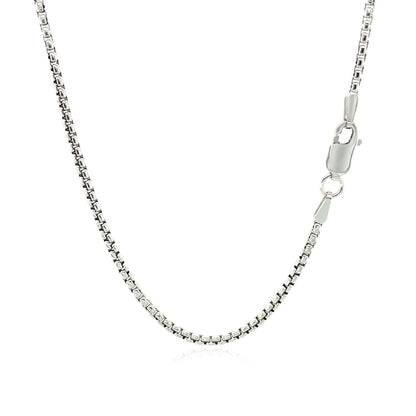 14k White Gold Round Box Chain 1.7mm Bids.com