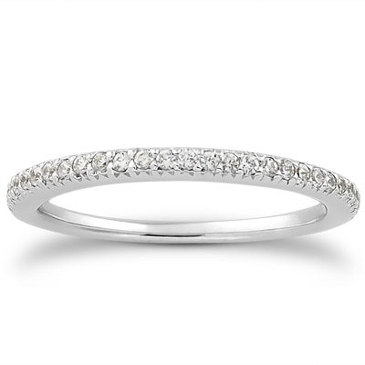 14k White Gold Fancy Engraved Pave Diamond Wedding Ring Band Bids.com